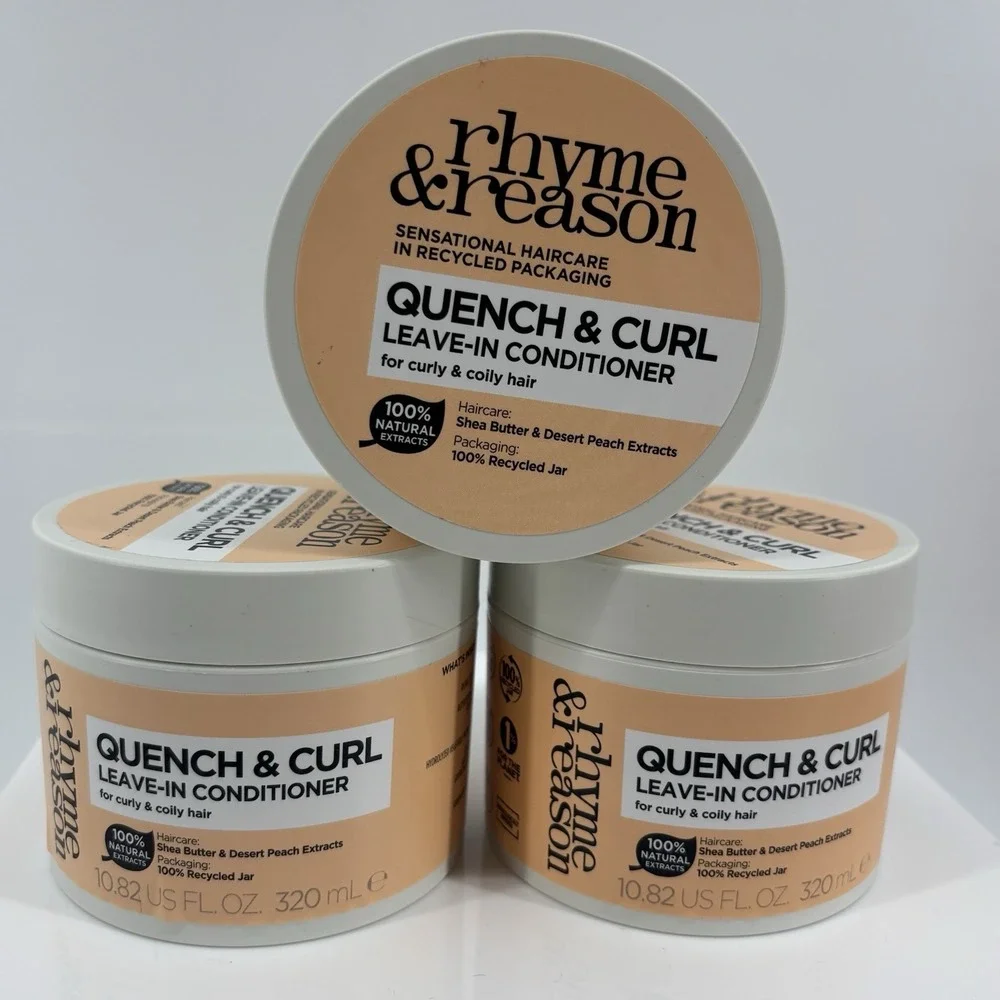 3 Rhyme & Reason Quench & Curl Leave-In Conditioner 10.8oz Tubs Curly Hair Lot